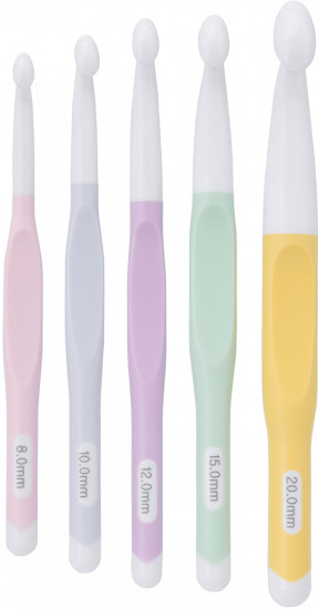 Набор крючков для вязания с силиконовой ручкой