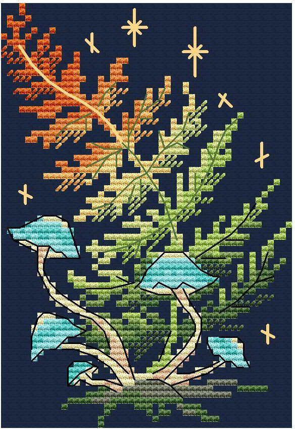 Набор для вышивания крестом на одежде «Лесная магия» | М.П. Студия