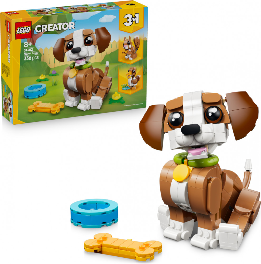 Конструктор Creator 31382 Милые животные: игривый щенок 3 в 1. Cute Animals: Playful Puppy Dog | LEGO Creator | LEGO (ЛЕГО)