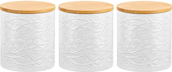 Набор банок для хранения с крышками «Веточки-цветочки»