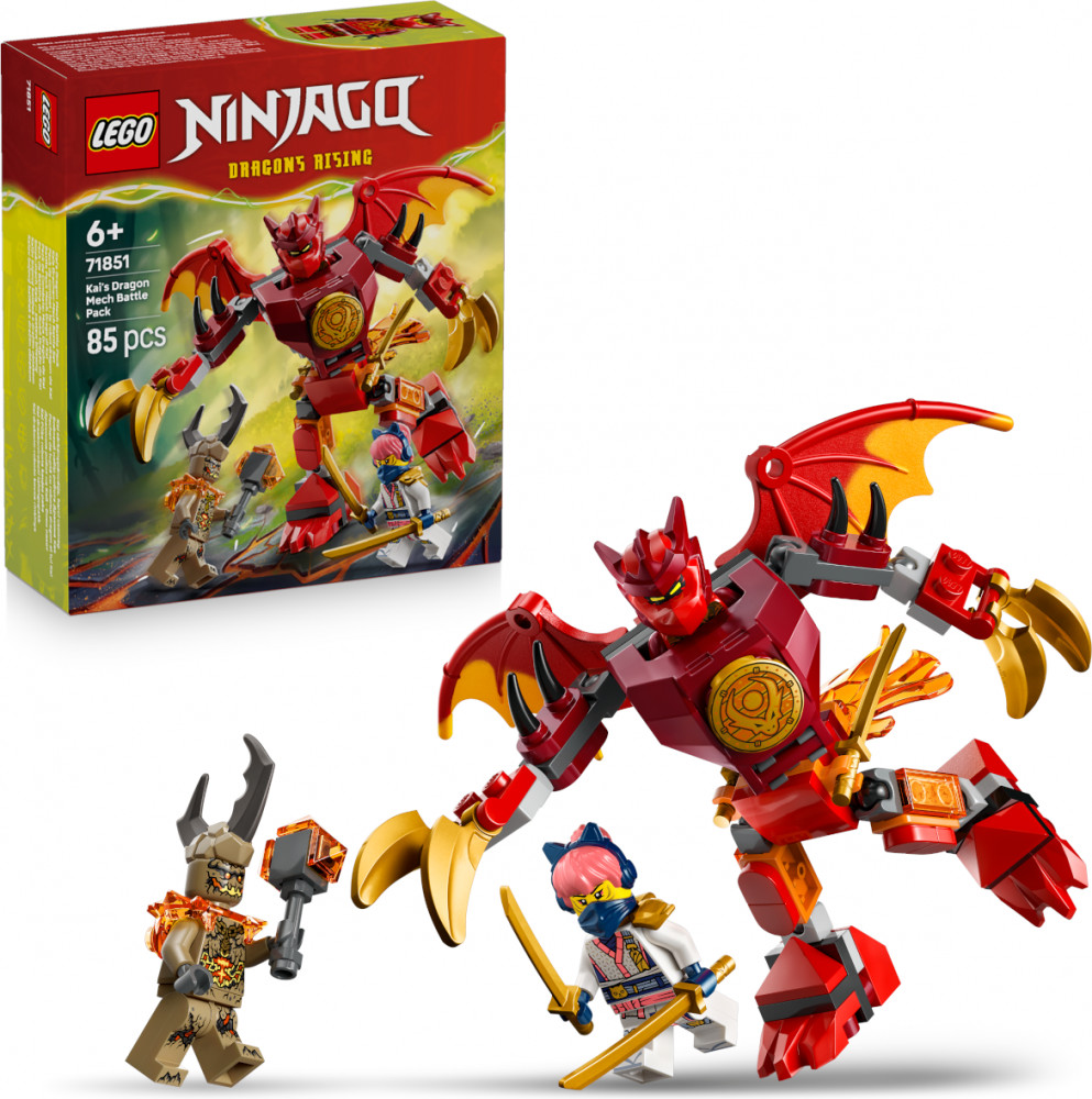 Конструктор Ninjago 71851 Боевой набор «Робот-дракон Кая». Kai's Dragon Mech Battle Pack | LEGO Ninjago | LEGO (ЛЕГО)