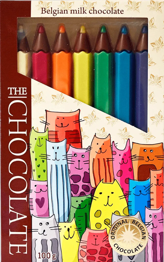 Шоколадные карандаши разноцветные «Коты»
