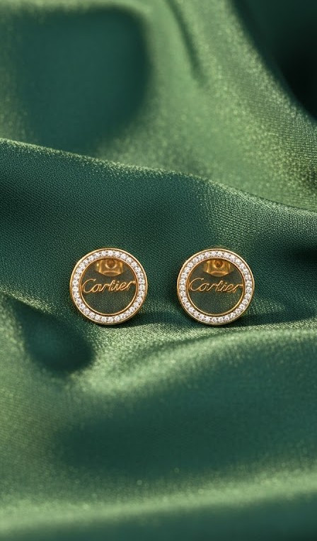 Серьги-диски с камнями