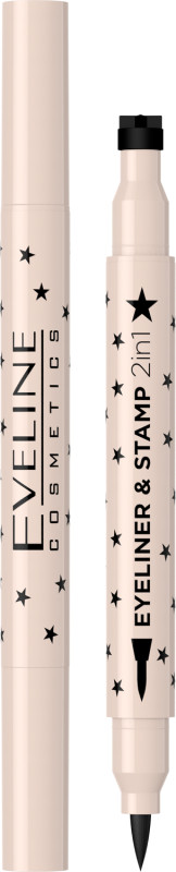 Подводка для глаз со штампом 2 в 1 «Звезда», оттенок Black | Eyeliner & Stamp | Eveline Cosmetics