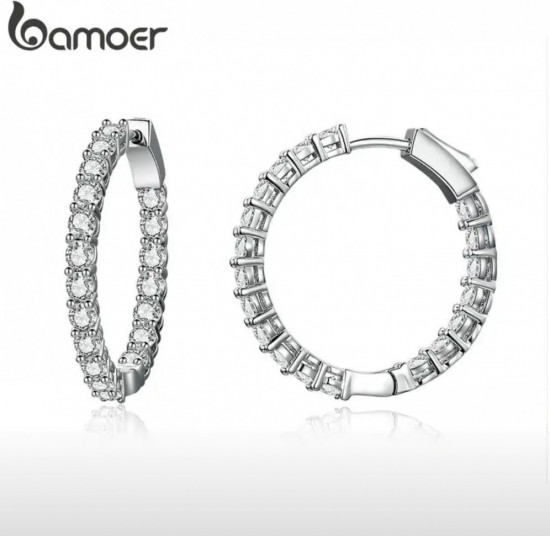 Серьги конго с фианитами