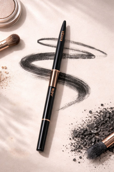 Водостойкая подводка 2-в-1 «Подводка-фломастер + карандаш для бровей», оттенок Черный