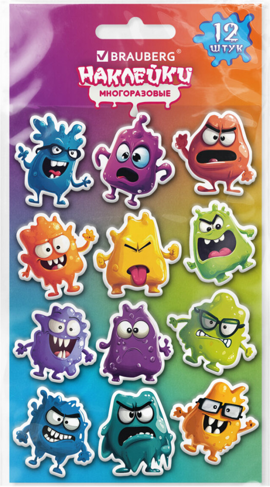 Наклейки зефирные «Монстрики» | Brauberg