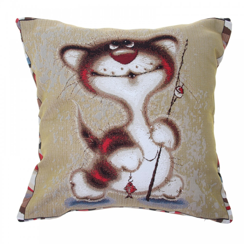 Наволочка декоративная «Кот рыбак» (Dekortex)