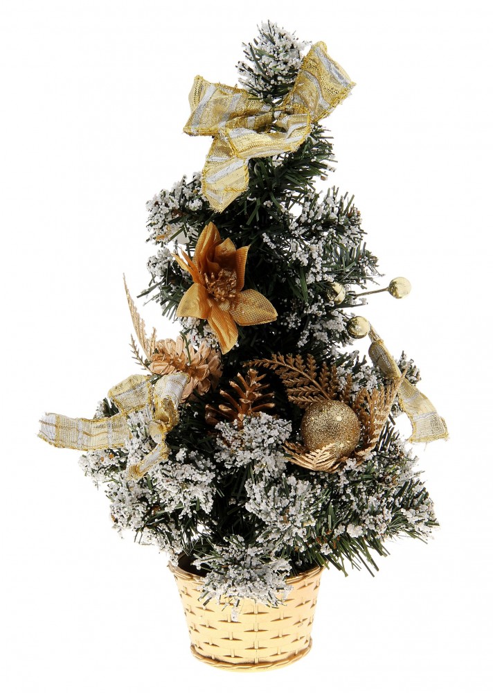 Ёлка с золотым декором (со снегом)