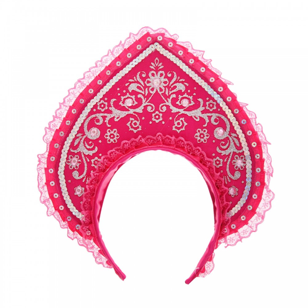 Кокошник детский «Русская красавица», розовый | Страна Карнавалия