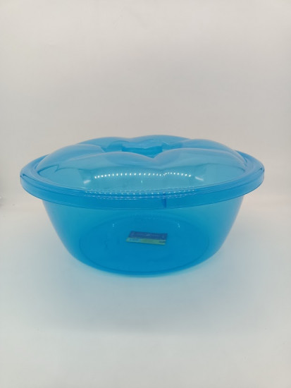 Чашка круглая прозрачная с крышкой