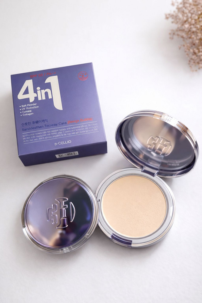 Компактная пудра 4-in-1 Two Way Cake SPF 50+ PA++, оттенок Beige Bubble | 4 In 1 | Dr. Cellio