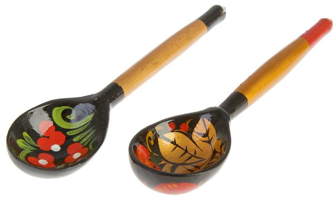 Ложка маленькая «Чернушка», хохлома | Хохломская роспись