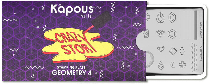 Пластина для стемпинга «Geometry 4» | Crazy story | Kapous Professional
