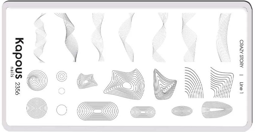 Пластина для стемпинга «Line 1» | Crazy story | Kapous Professional