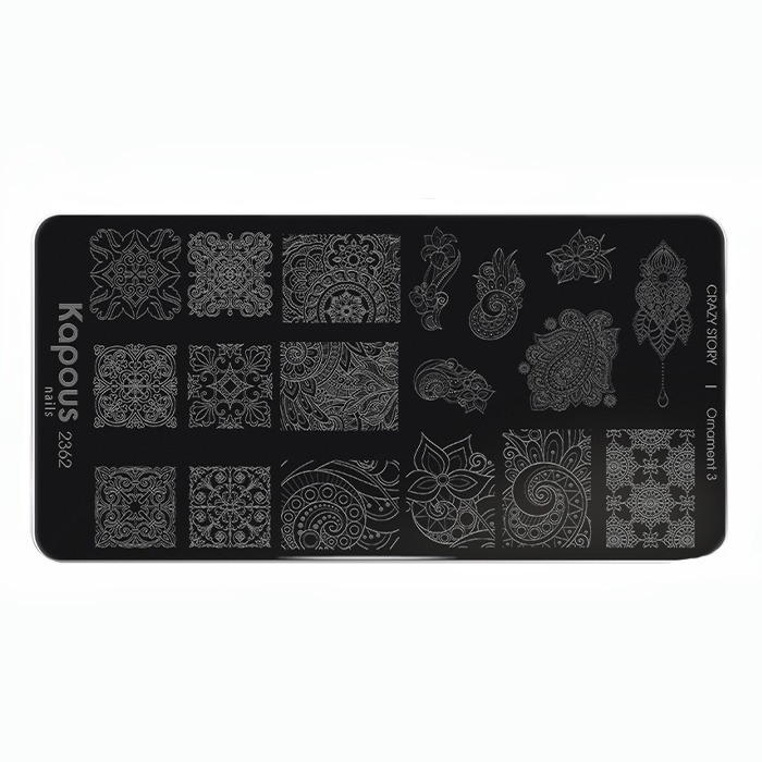 Пластина для стемпинга «Ornament 3» | Crazy story | Kapous Professional