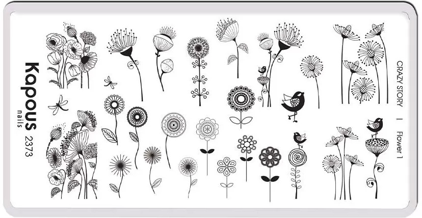 Пластина для стемпинга «Flower 1» | Crazy story | Kapous Professional