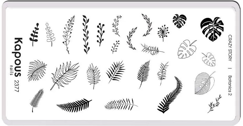 Пластина для стемпинга «Botanics 2» | Crazy story | Kapous Professional