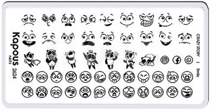 Пластина для стемпинга «Smile» | Crazy story | Kapous Professional