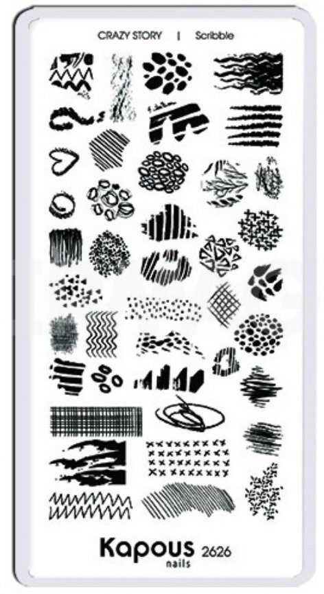 Пластина для стемпинга «Scribble» | Crazy story | Kapous Professional