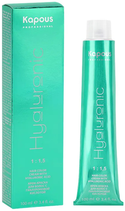 Крем-краска для волос с гиалуроновой кислотой, оттенок 8.21 Светлый блондин перламутровый пепельный | Hyaluronic | Kapous Professional