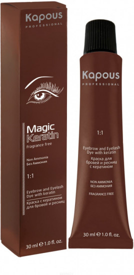 Крем-краска для бровей и ресниц с кератином, оттенок Графит