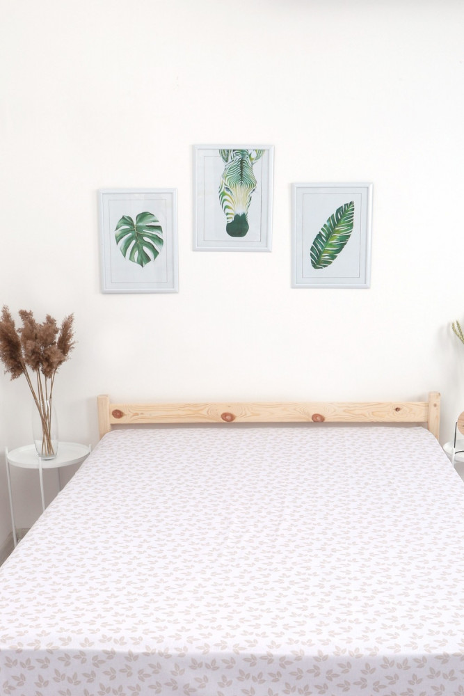 Простыня на резинке «Первые листочки» | Natali