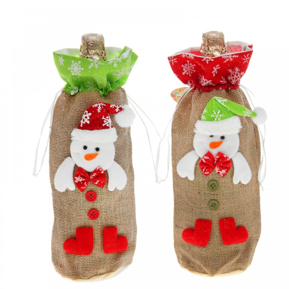 Одежда на бутылку «Снеговичок, красные ножки» | Страна Карнавалия