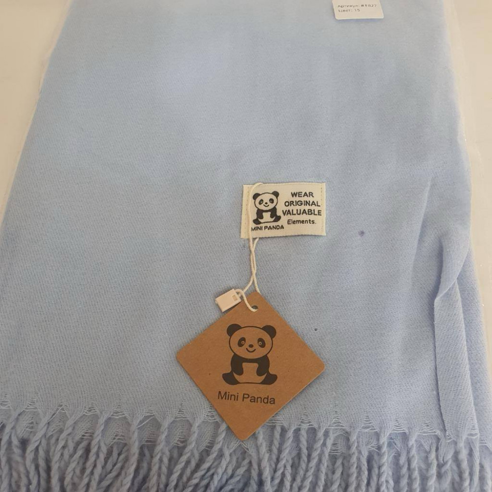 Платок однотонный женский с бахромой | Mini Panda