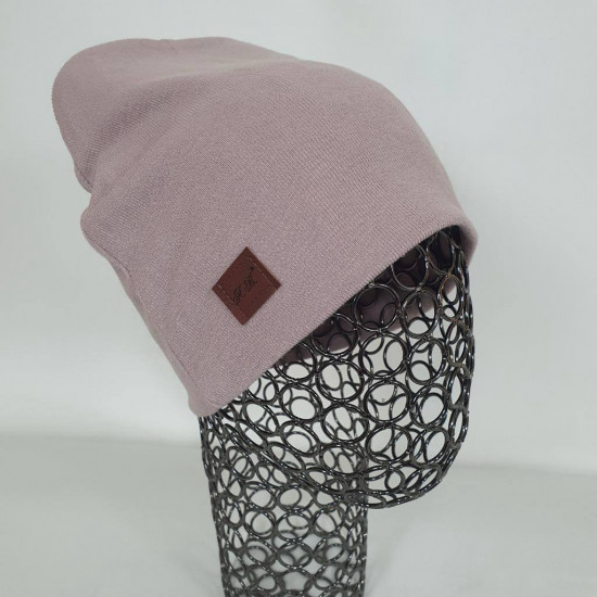 Шапка-лопатка однотонная двойной вязки без подклада, тонкая