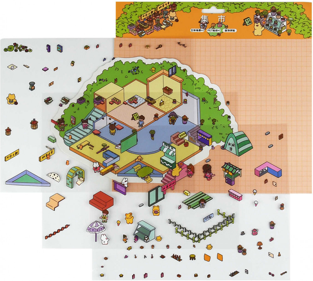 Наклейки-румбокс для создания миниатюрных сцен «Рынок» | Феникс +