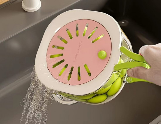 Контейнер для мытья и хранения фруктов и овощей с крышкой