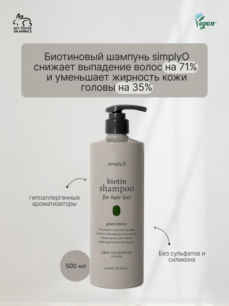 Шампунь против выпадения волос «Biotin Shampoo» | SimplyO