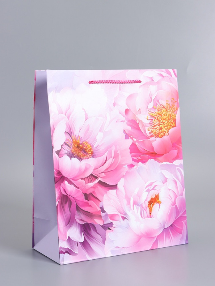 Пакет подарочный «Пионы»