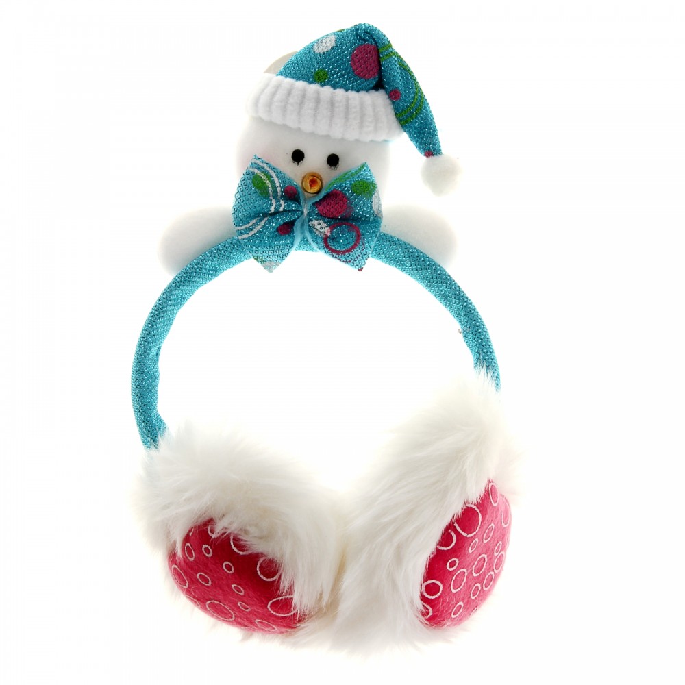 Ободок - наушник «Снеговик» с бантиком | Страна Карнавалия