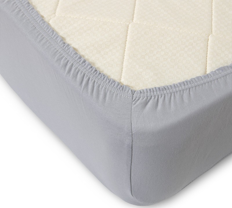 Простыня трикотажная на резинке (хлопок, 180х200+20 см, цвет серый) | Текс-Дизайн