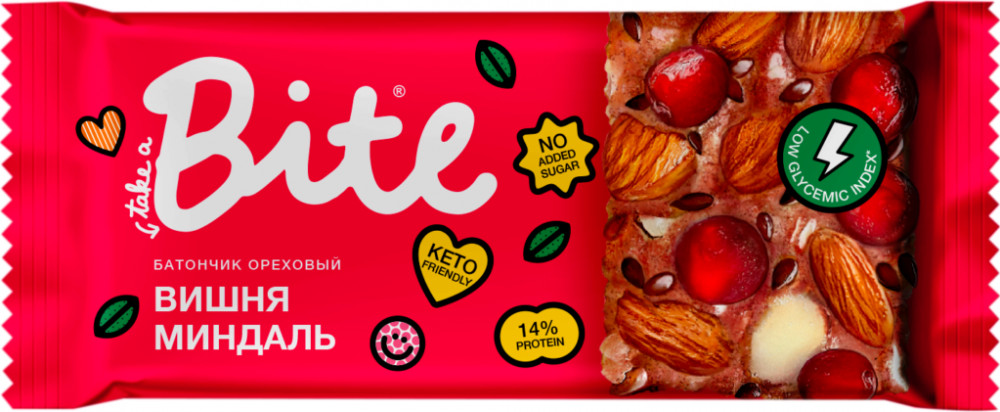 Батончик ореховый «Козинаки Вишня-миндаль» | Bite
