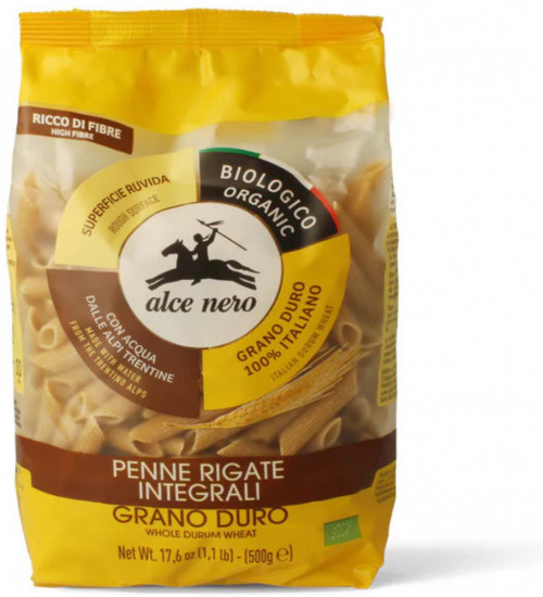 Пенне Ригате органические итальянские макароны из твердых сортов цельной пшеницы