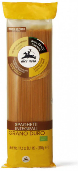 Спагетти органические итальянские макароны из твердых сортов цельной пшеницы