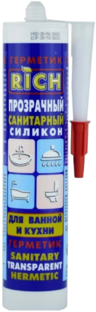 Герметик силиконовый санитарный, прозрачный | Rich