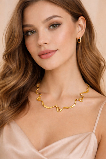 Цепочка женская волнообразная с регулируемой длиной