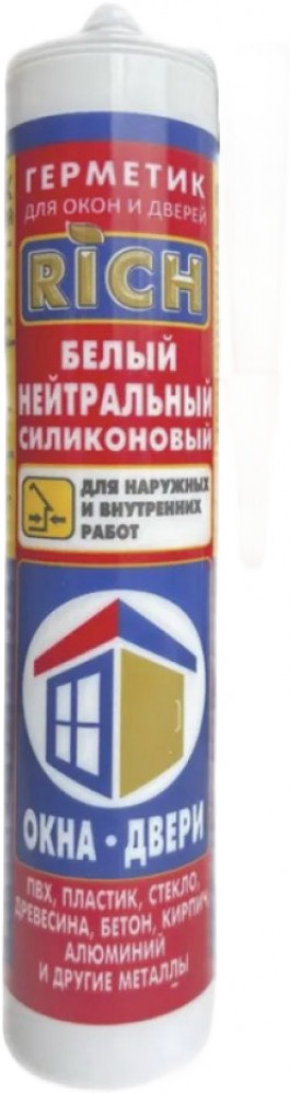 Нейтральный силиконовый герметик, белый | Rich