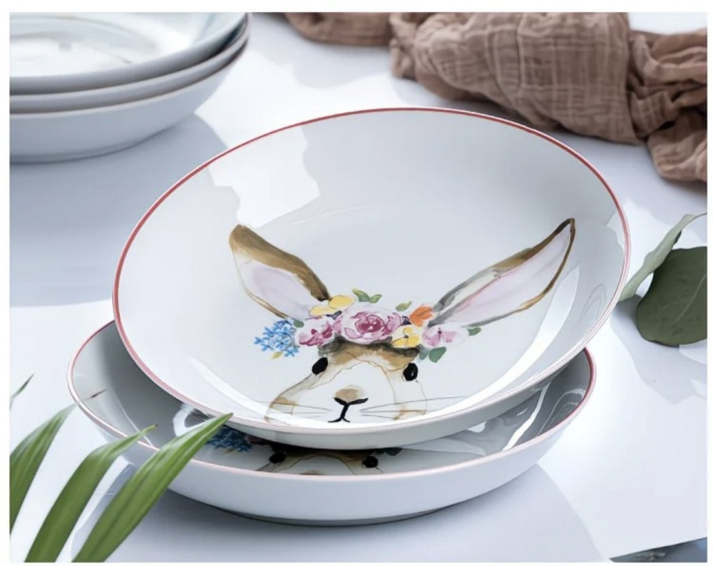 Тарелка с зайчиком