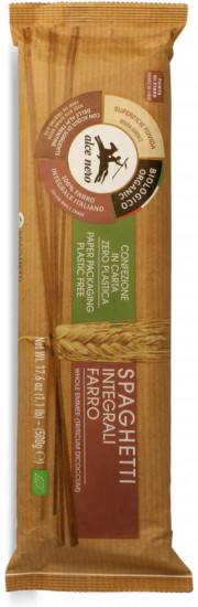 Спагетти органические итальянские макароны из цельнозерновой пшеничной полбы