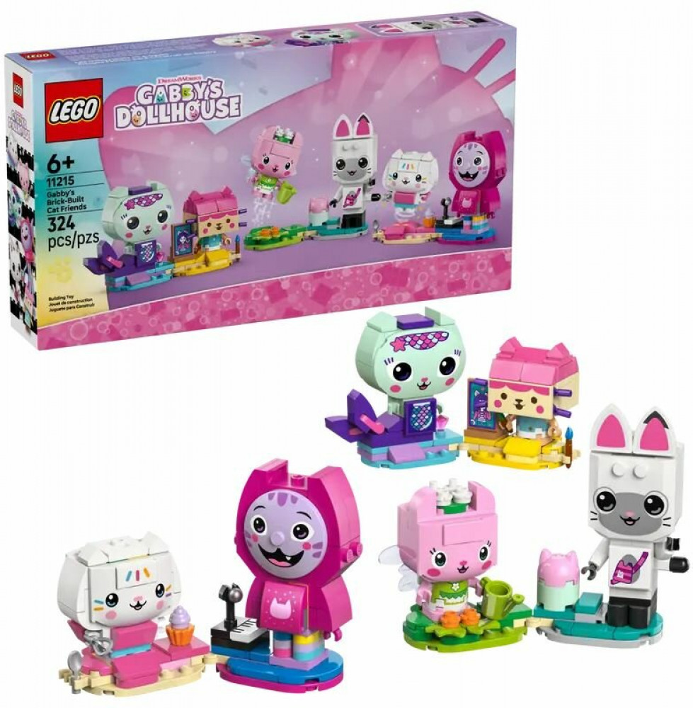 Конструктор Gabbys Dollhouse 11215 Друзья Габби: кошечки из кубиков. Gabby's Brick-Built Cat Friends | LEGO Gabby's dollhouse | LEGO (ЛЕГО)