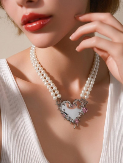 Ожерелье с подвеской «Зеркальное сердечко»