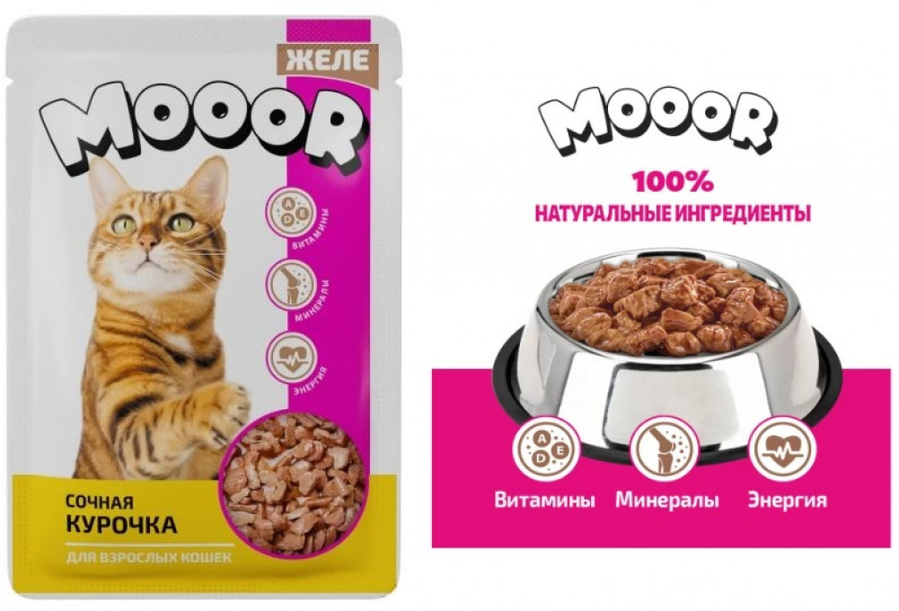 Корм для кошек влажный «Желе с курицей» | Mooor