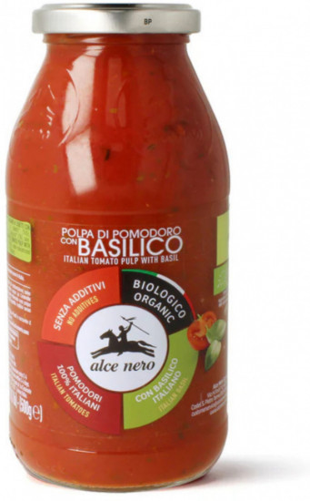 Органическая итальянская томатная мякоть с базиликом