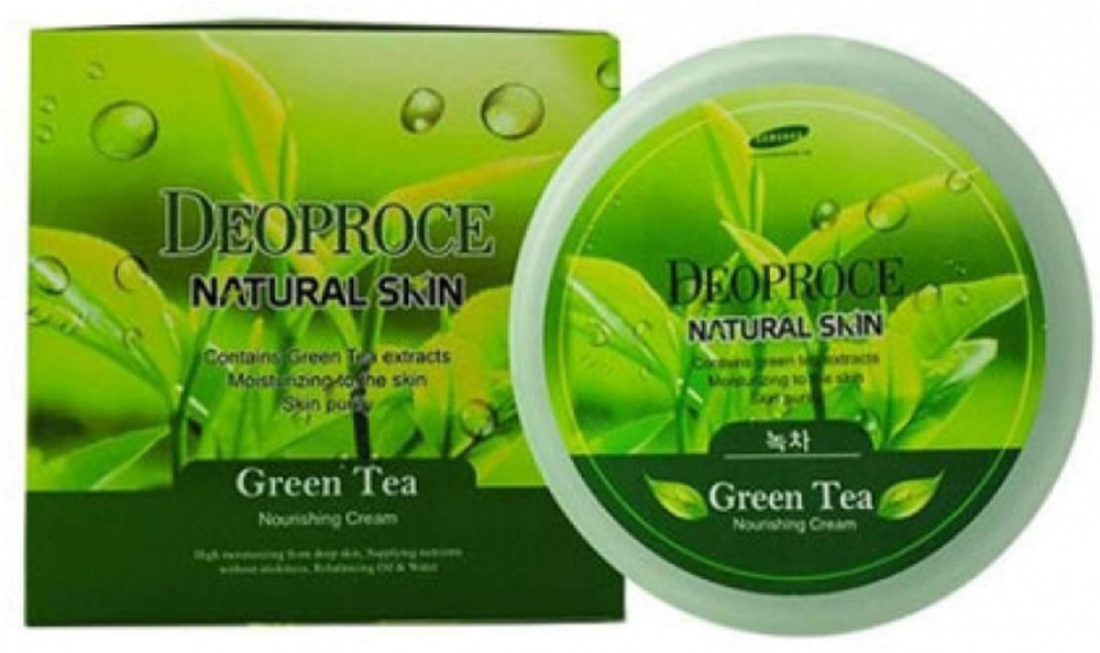 Питательный и успокаивающий крем для лица и тела с экстрактом зеленого чая «Natural Skin Green Tea Nourishing Cream»