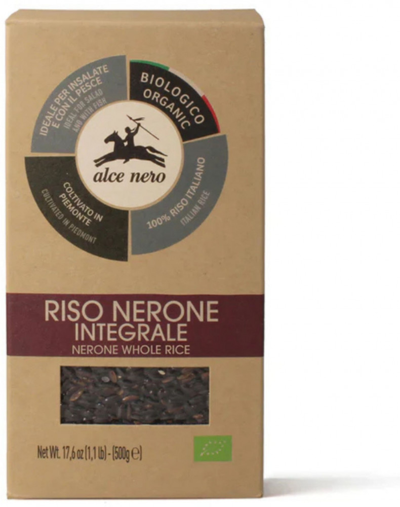 Органический итальянский цельнозерновой черный рис «Нероне» | Alce Nero